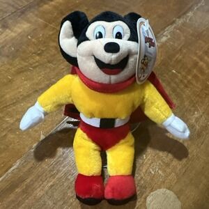 Vintage 1998 Mighty Mouse Acme Collectible 9" Plush Classic Cartoon Superhero